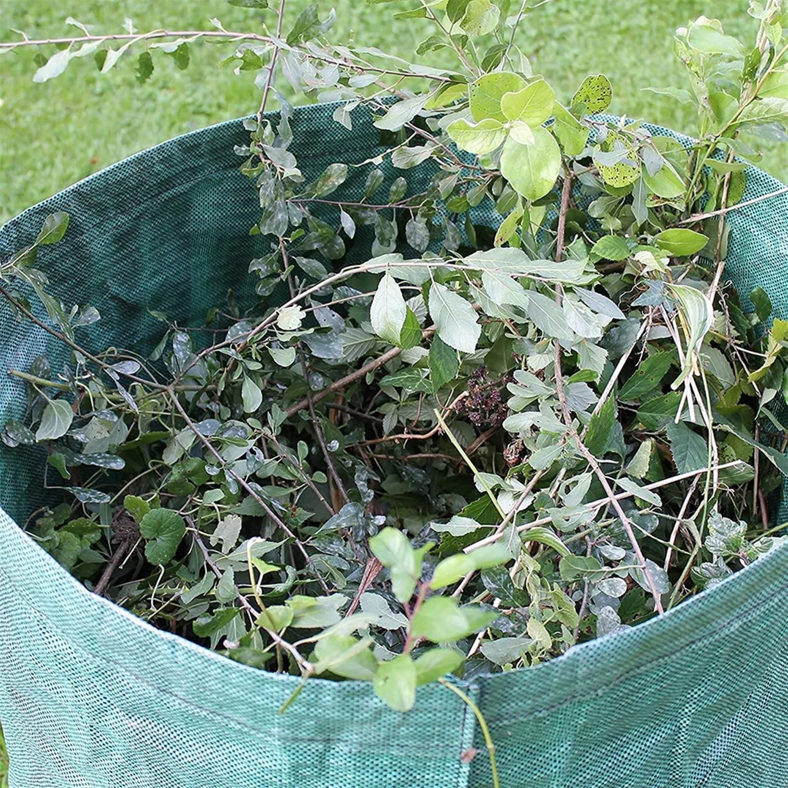Bolsas de basura para jardín, 500 L, 300 L, 120 L, reutilizables, para hojas, malas hierbas y hierba, bolsas plegables para almacenamiento de jardín y recogida de basura