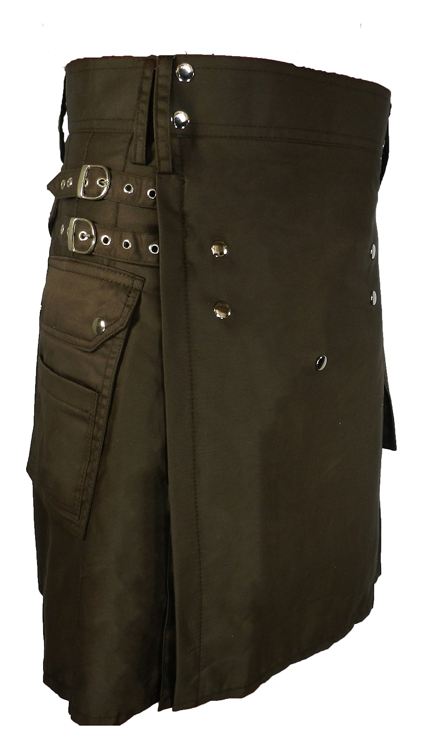 Deluxe Utility Kilt for Men, Adjustable Poly-Cotton Modern Kilt, With Elegant Studded Front Apron & 4 Pockets