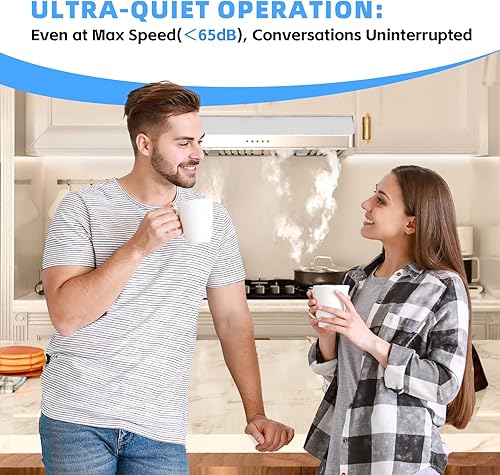 Miniatura 5 de Campana extractora debajo del gabinete de 30 pulgadas con 450 CFM, convertible sin conductos (kit no incluido), extractor de 3 velocidades,