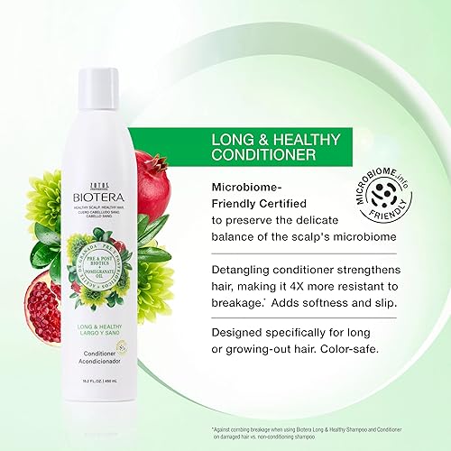 Miniatura 2 de BIOTERA Champú y acondicionador fortalecedor largo y saludable  Cabello largo o en crecimiento  Apto para microbiomas, vegano