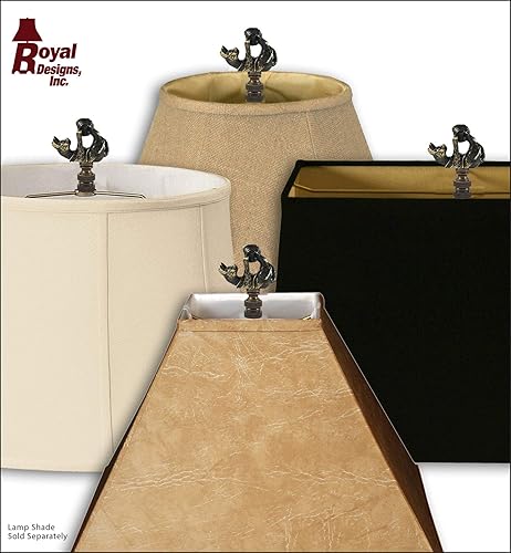 Miniatura 3 de Royal Designs, Inc. Playful Cat Finial para pantalla de lámpara, F-5077AB-2, latón antiguo, paquete de 2