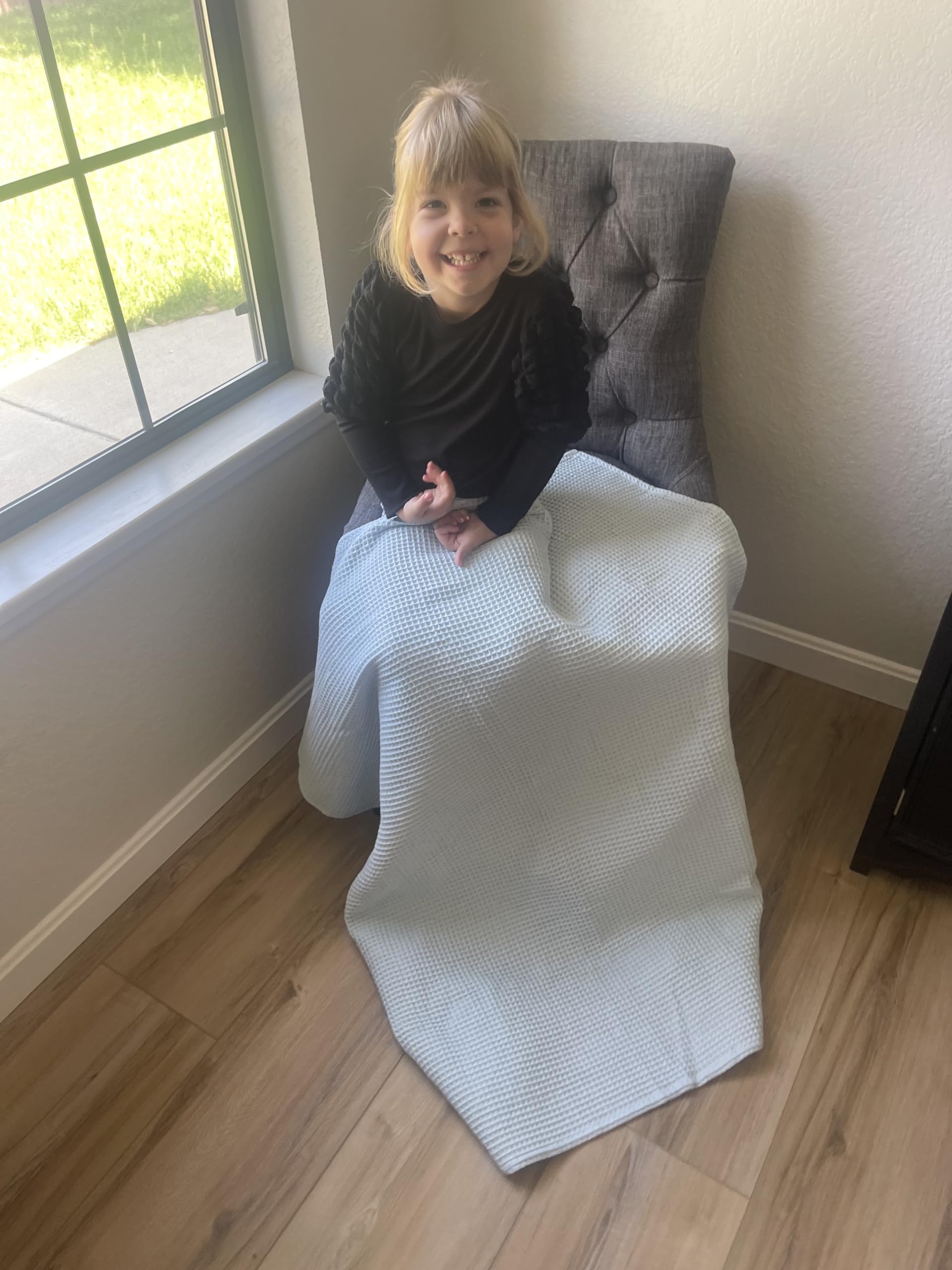 Manta suave y acogedora para bebé de 43 x 40 pulgadas, manta de guardería para niños y niñas, manta neutra ligera para bebés y niños pequeños (azul)