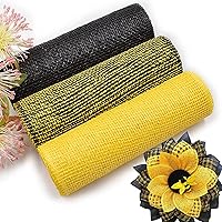 Vista 9 de 3 rollos de malla decorativa de arpillera de poli de 10 pulgadas de ancho, rollos de cinta de malla decorativa de poli para envolver