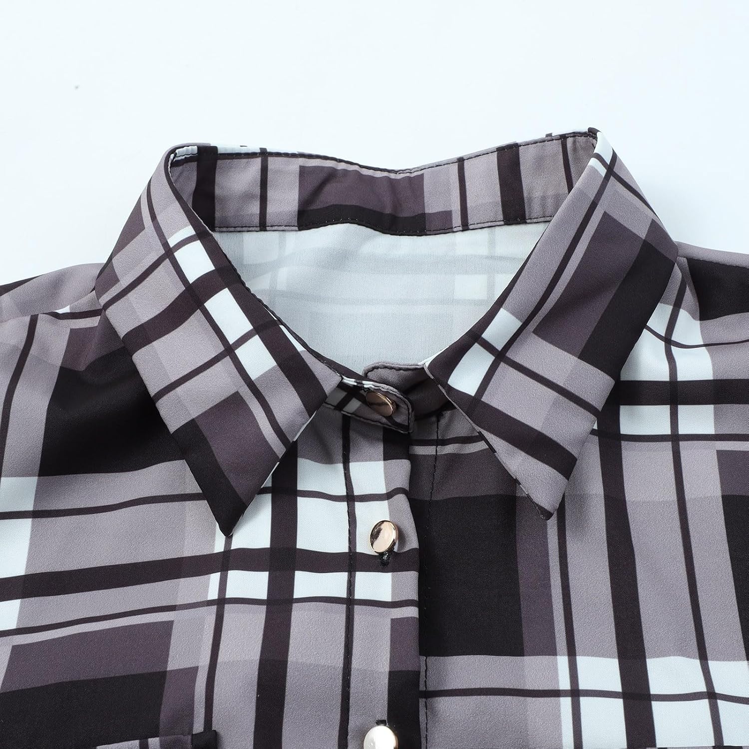 Plaid Maxi Dress for Women Vintage Long Sleeve V Neck Button Down Flowy Christmas Checkered Ruffle Maxi Shirt Dresses - Image 7