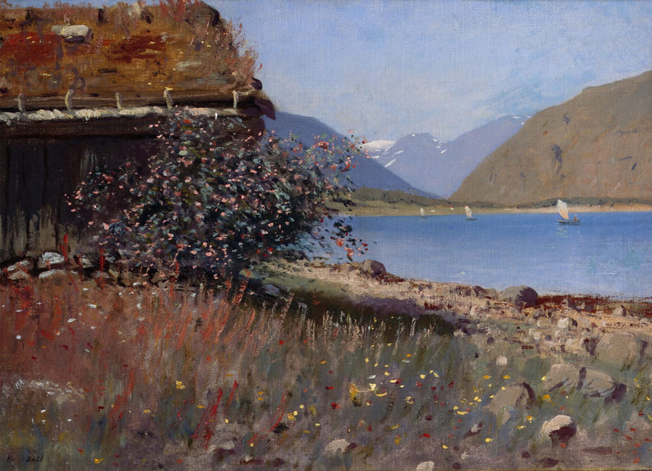 ARTXLXXBN Famous Prints Artwork Pictures Poster Painting Art From Balestrand by Hans Dahl Artwork Landscape Pictures for Home Decor 60x90cm