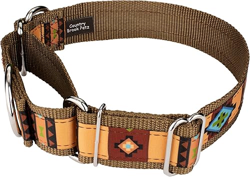 Miniatura 3 de Country Brook Petz Native Arizona Signature - Collar de perro ajustable de nailon Martingala, sin hebilla, 1 12 pulgadas de ancho, extra grande