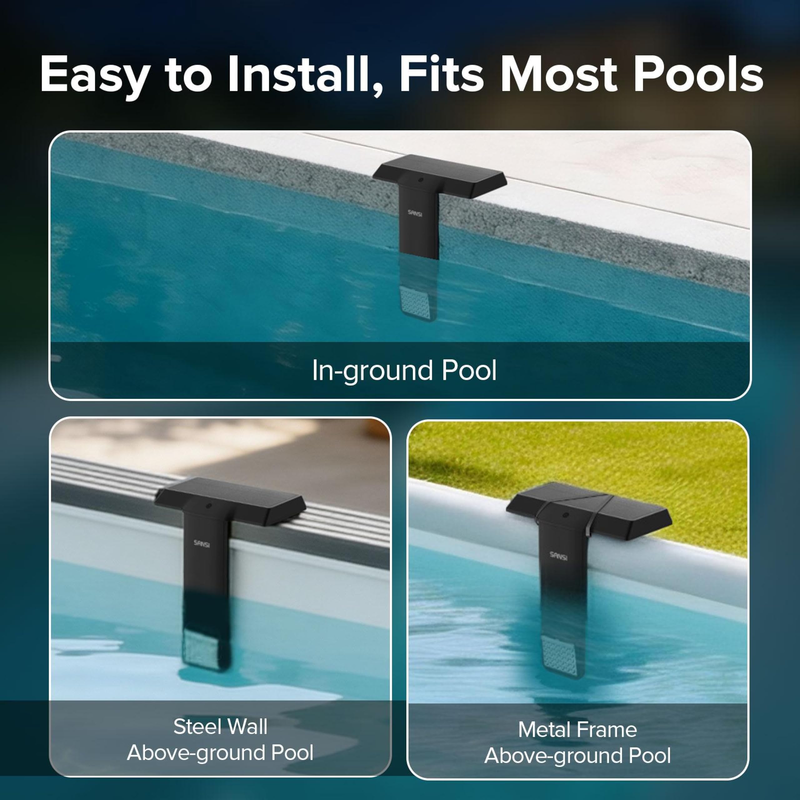 SANSI Luces Solares Para Piscina RGB 150° IP68 Impermeables Sumergibles Carga Solar Tipo C Control Remoto