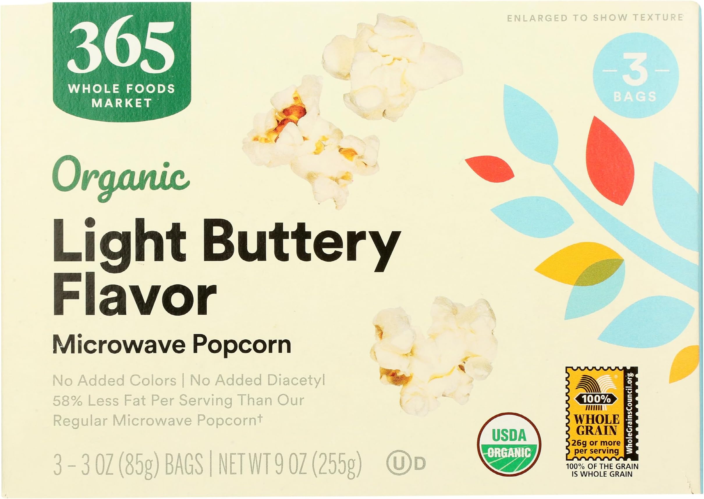 Organic Light Butter Microwave Popcorn, 9 Ounce