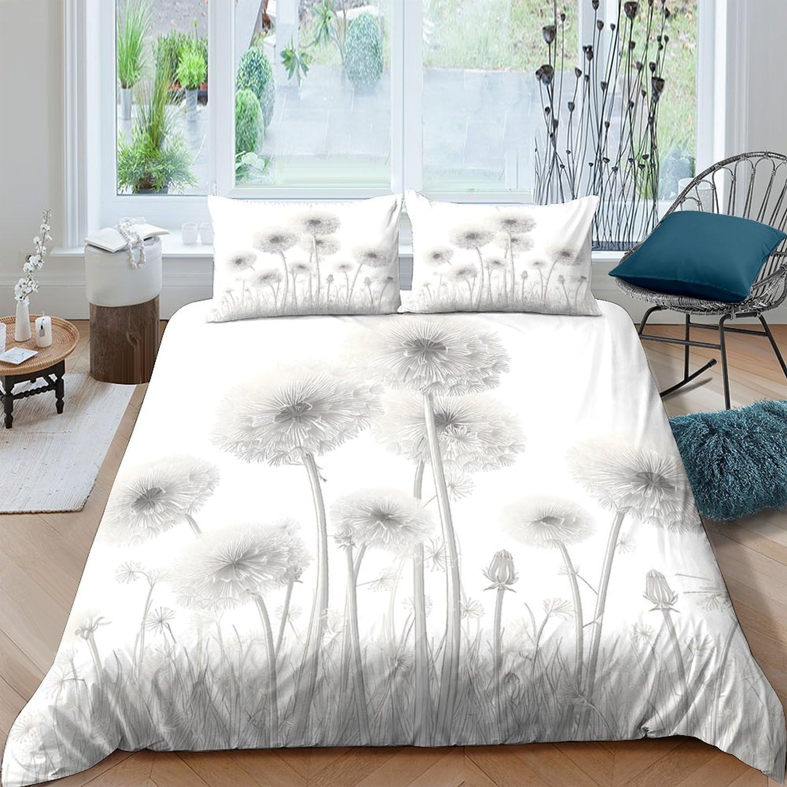 Ctjqhvkz Style-6 3D Printed Dandelion Meadow Fitted Sheet Microfiber Soft Anti-Slip Mattress Cover For Bedroom Guest Room Decor Single（135X200cm）