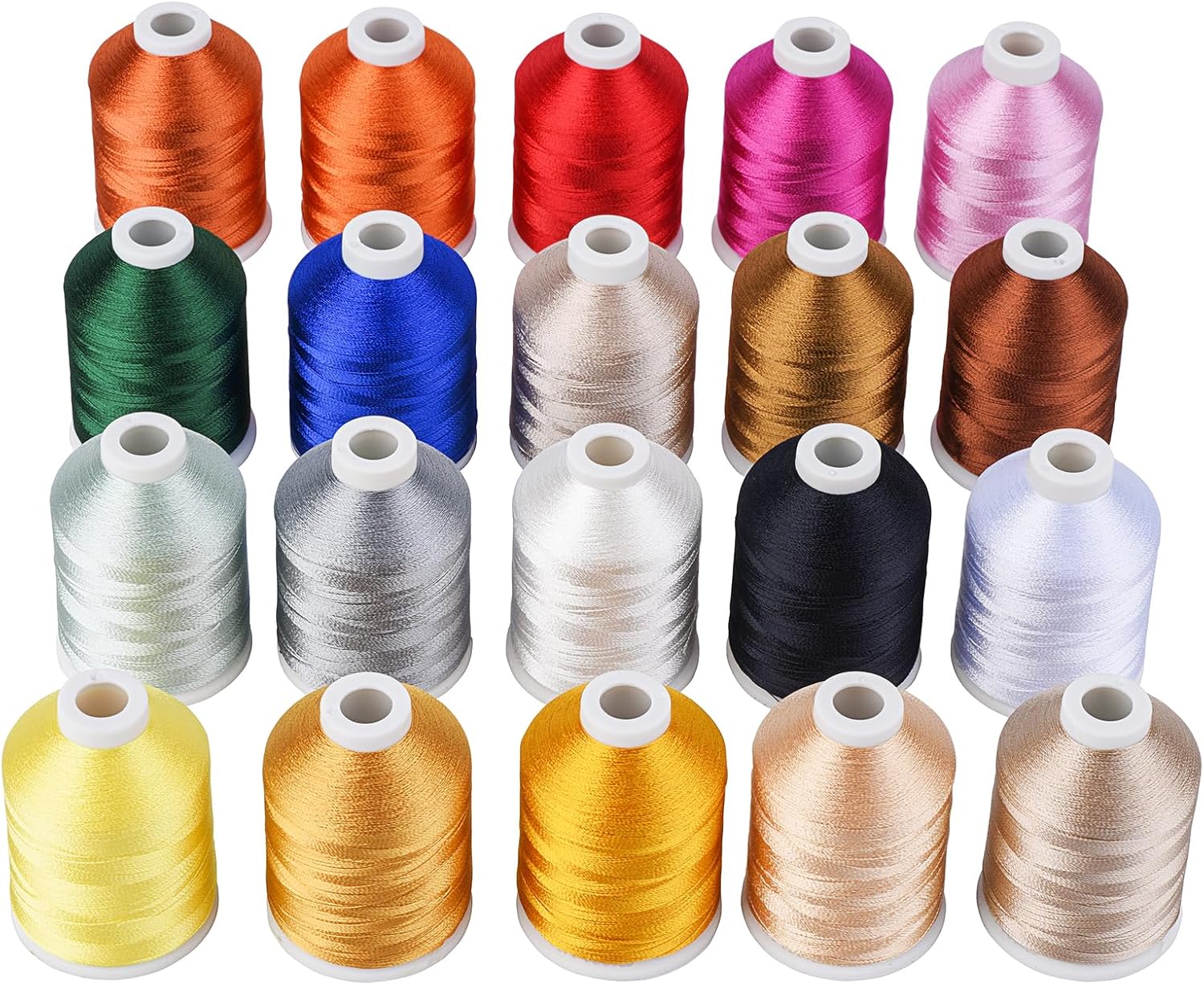 Ultra Soft - Rayon Embroidery Thread 1100 Yards(1000M), 40wt 100% Rayon Viscose for Home and Commerical Machines - 20 Madeira Colors
