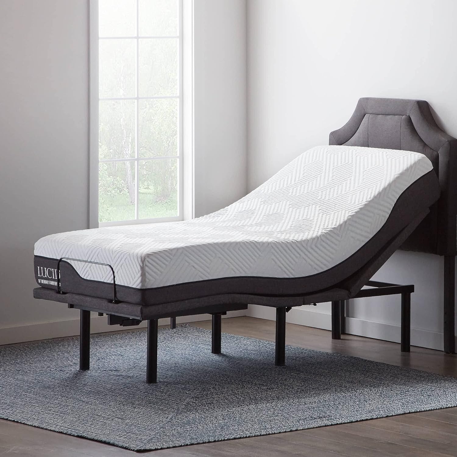 Lucid L600 Adjustable Bed Base Frame Twin XL Zero