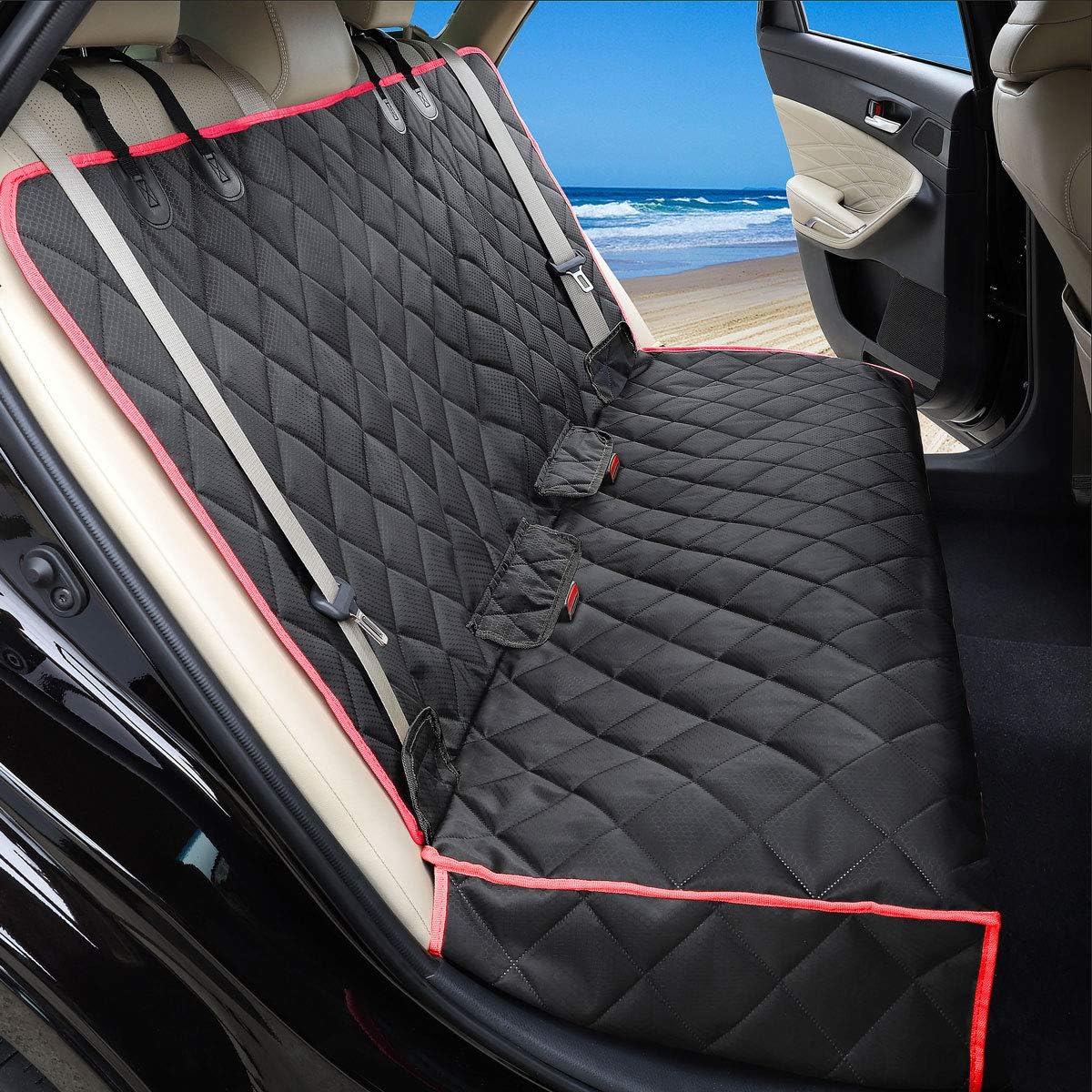 Yicostar Bench Dog Car Seat Cover for Back Seat, Non-Slip Pet Seat Cover Heavy Duty Dog Back Seat Cover Protector for Cars Trucks and SUVs