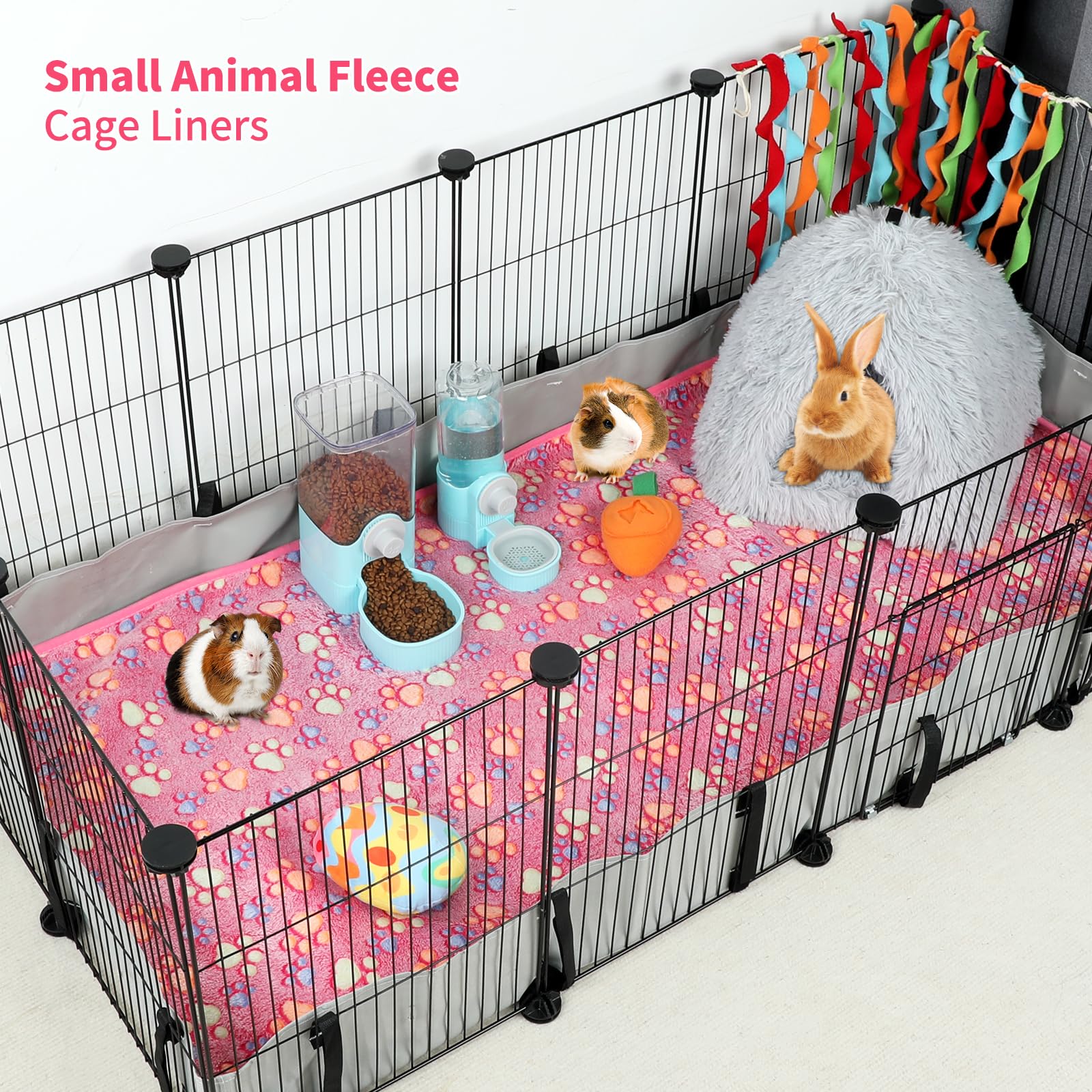 YUEPET Mantas impermeables de cobayas, lavables, paquete de 6 forros de vellón para animales pequeños, tapete suave para dormir, manta de franela cálida para hámster, cobaya, conejo, chinchilla,
