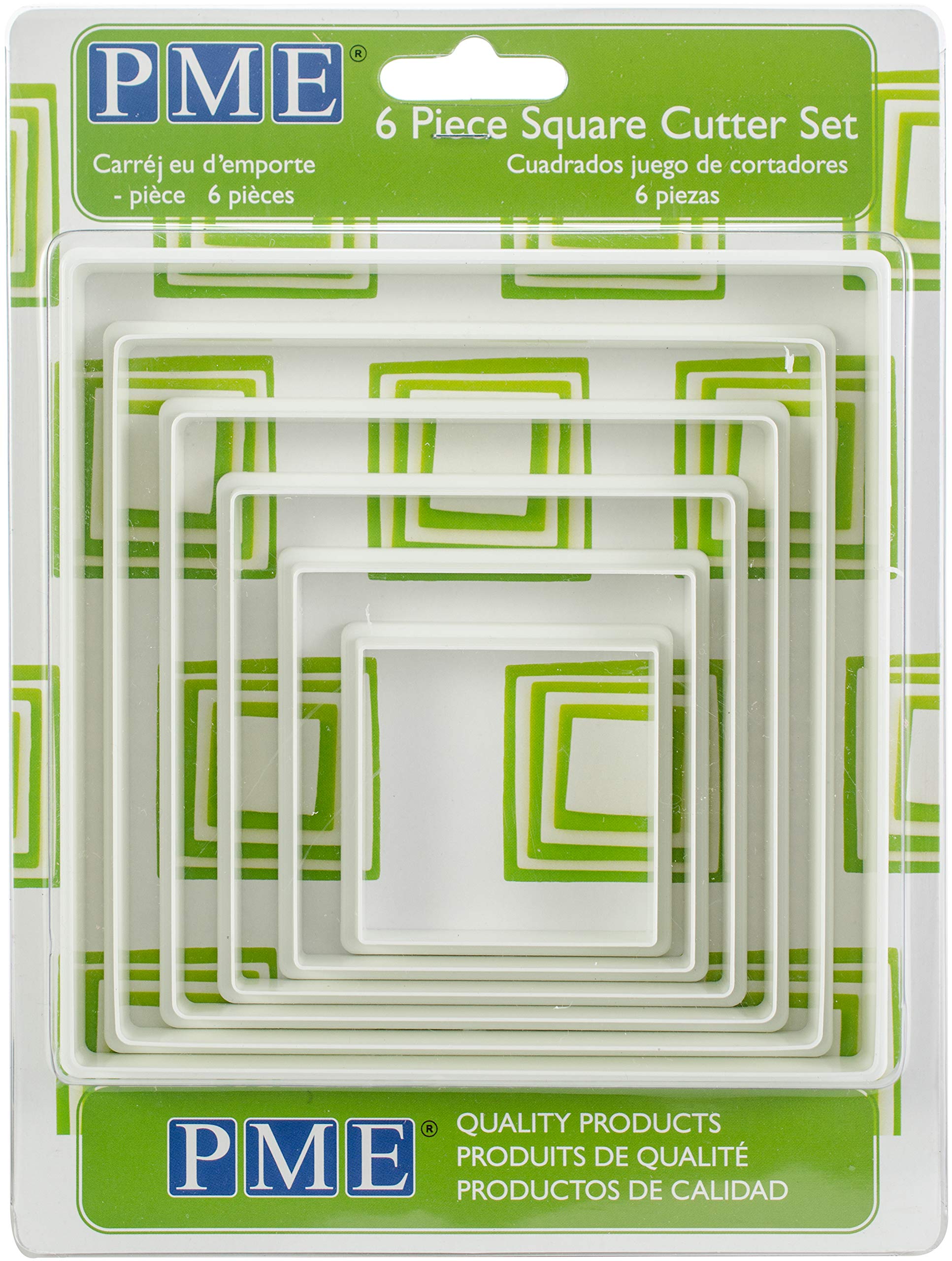 PME PNS4 Square Cutters, Set of 6 White