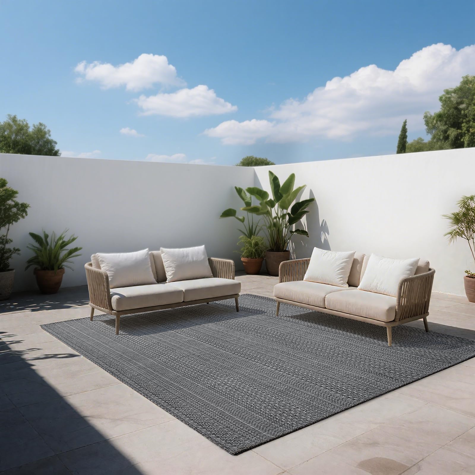 Teppich Läufer 120x180cm, Küchenteppich waschbar rutschfest, Flur Teppich Absorbierend, dauerhaft & antistatisch, Küchenläufer für Eingang, Küche, Wohnraum,Grau
