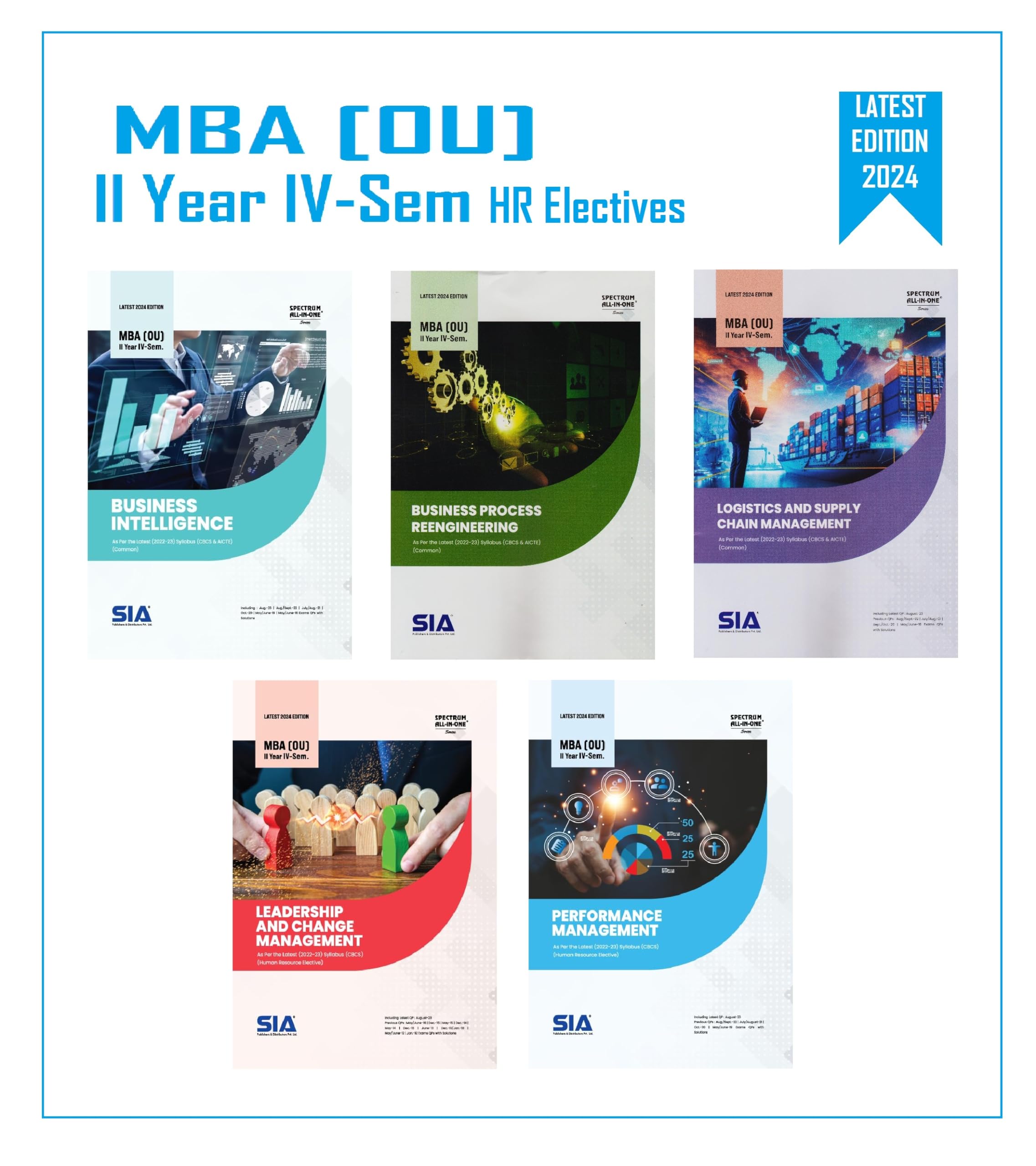 MBA II-Year IV-Sem (OU) (HR Elective) Business Process Reengineering, Logistics and Supply Chain Management, Business Intelligence, Performance Management, Leadership and Change Management (Set Of 5 Books) Latest 2024 Edition