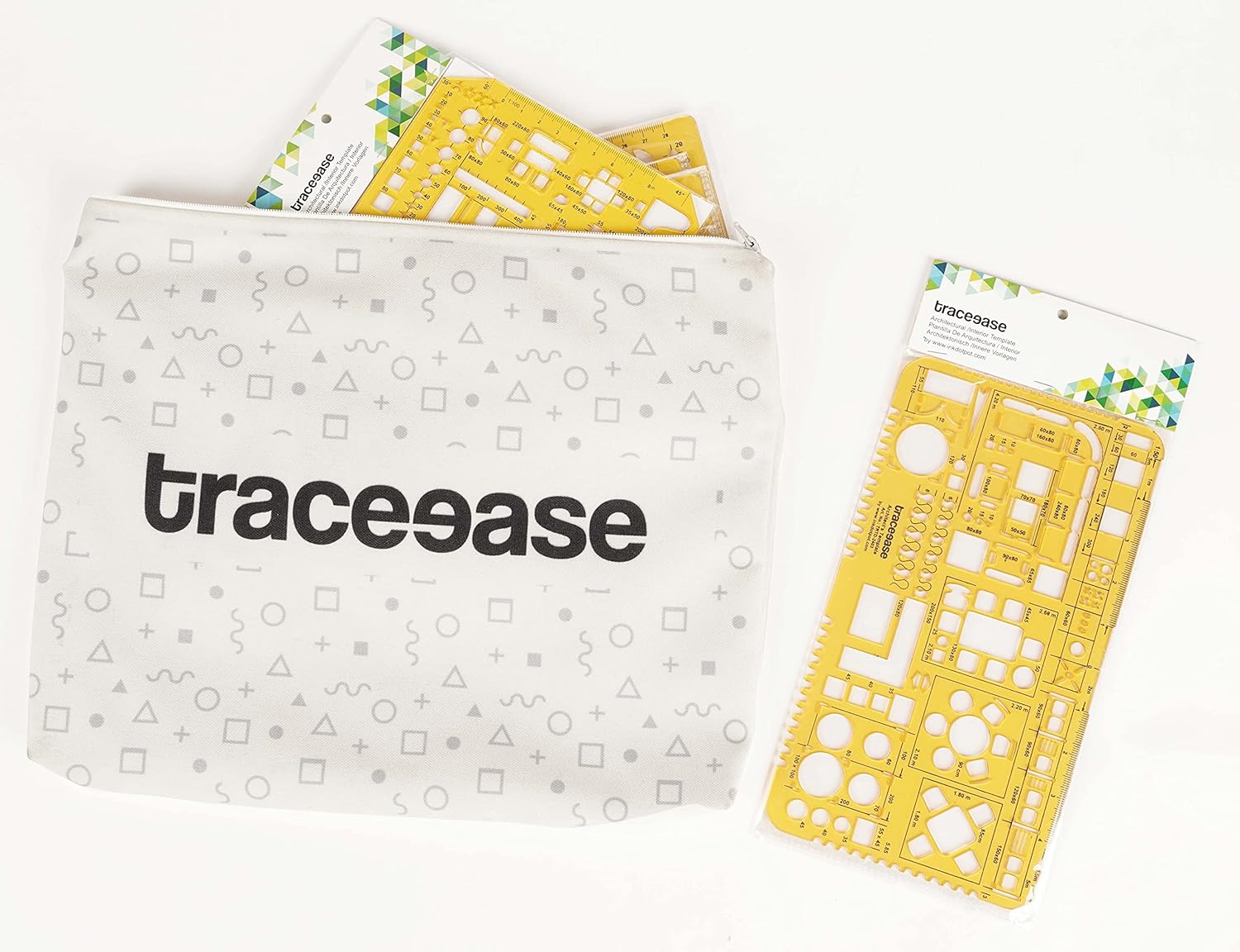 Traceease 6 Pieces, House Plan- Interior Design & Furniture Templates for Kitchen/Bed/Bath- Drafting Tools- Architecture Stencils