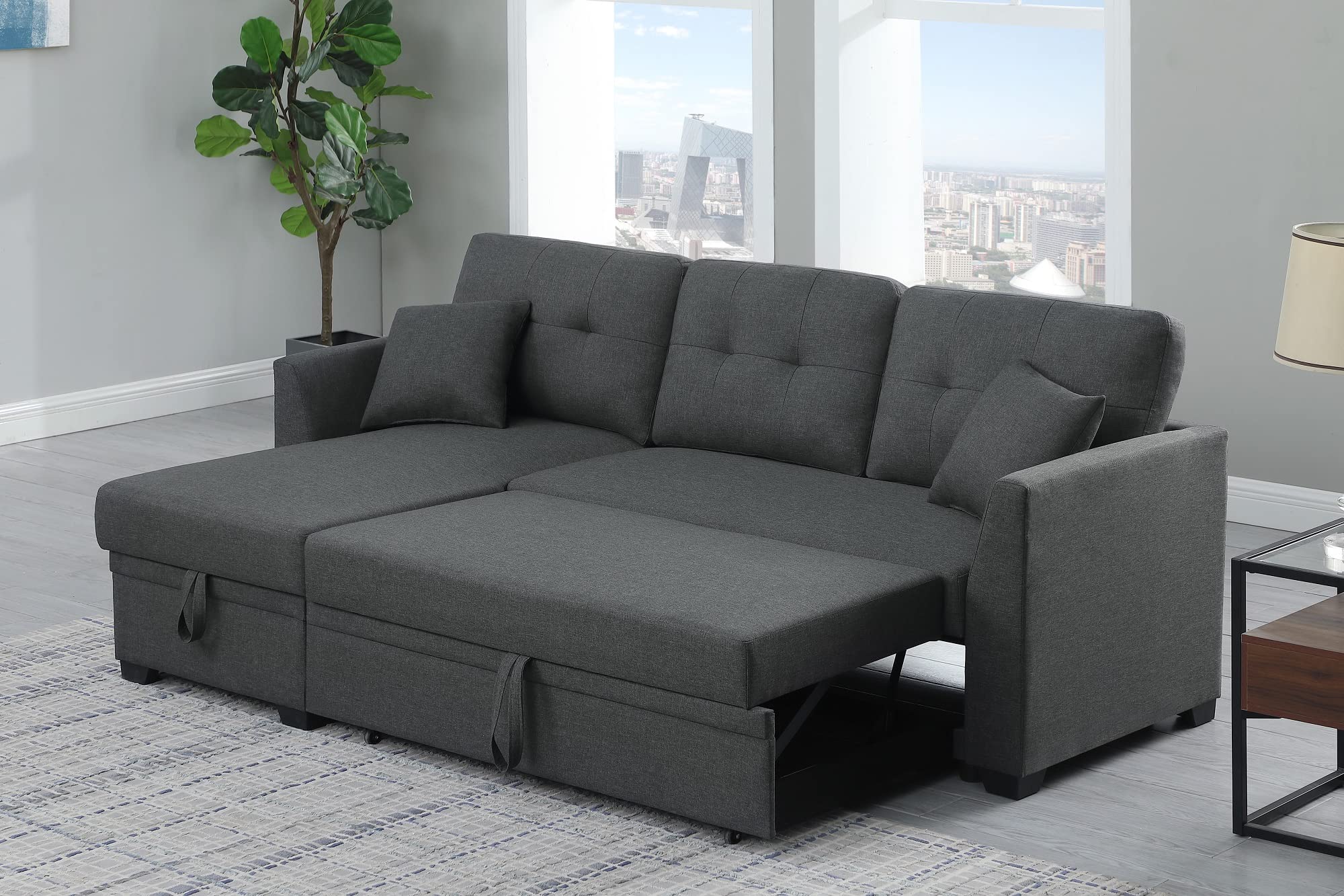 Amazon.co.jp: セクショナルソファ 引き出し式ベッド