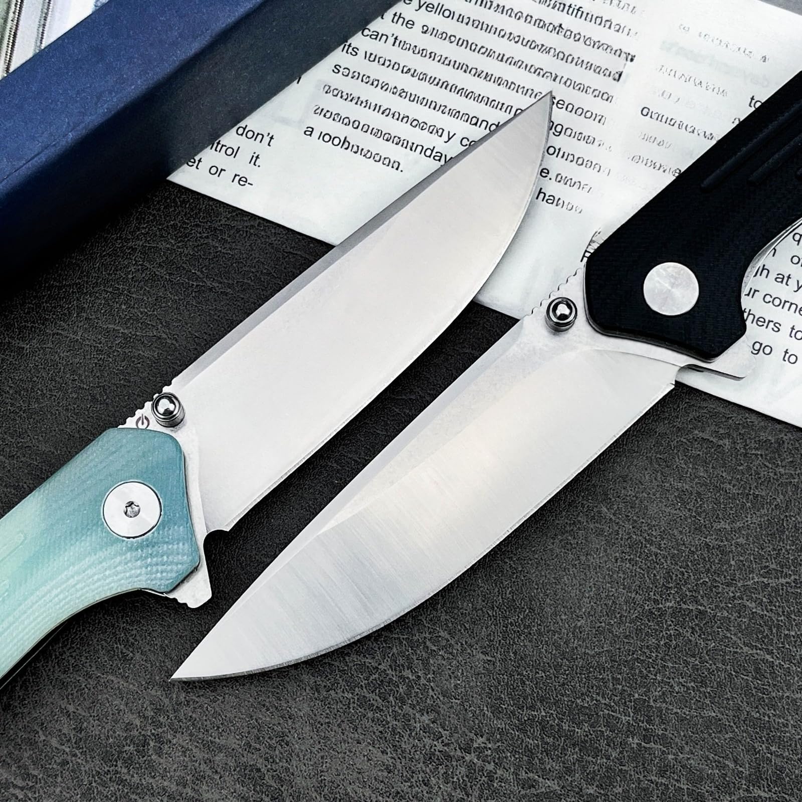 Generisch Gesamtlänge 20,5 cm Klappmesser D2 G10 Taschenmesser，Blau