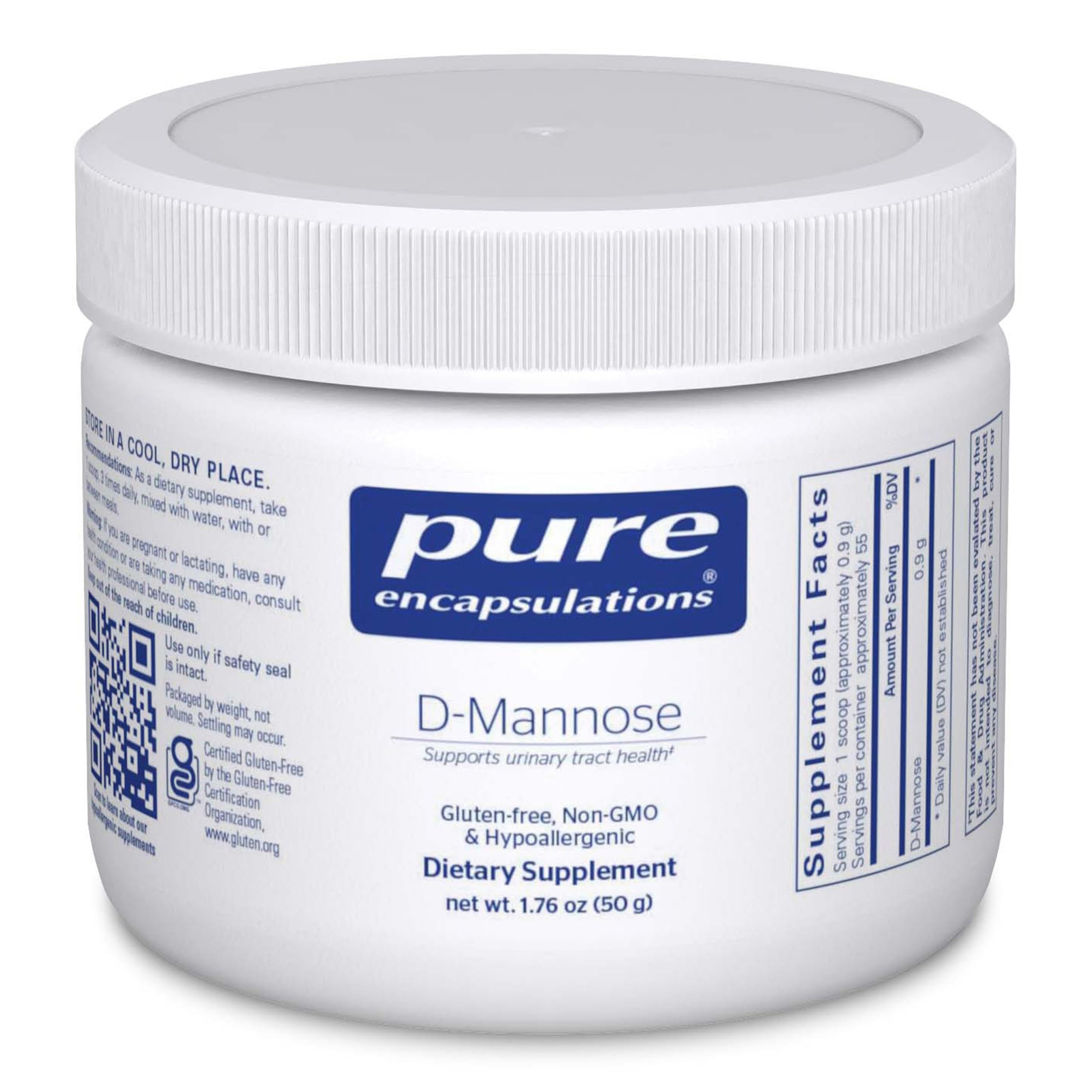 Pure Encapsulations d-Mannose Powder, 1.76 Ounces 1.76 Ounce (Pack of 1)