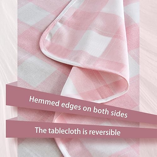 Vista 190 de Mantel rectangular de 57 x 118 pulgadas, lino sintético, sin arrugas e impermeable, color beige, rectangular, Navidad, Acción de Gracias, otoño