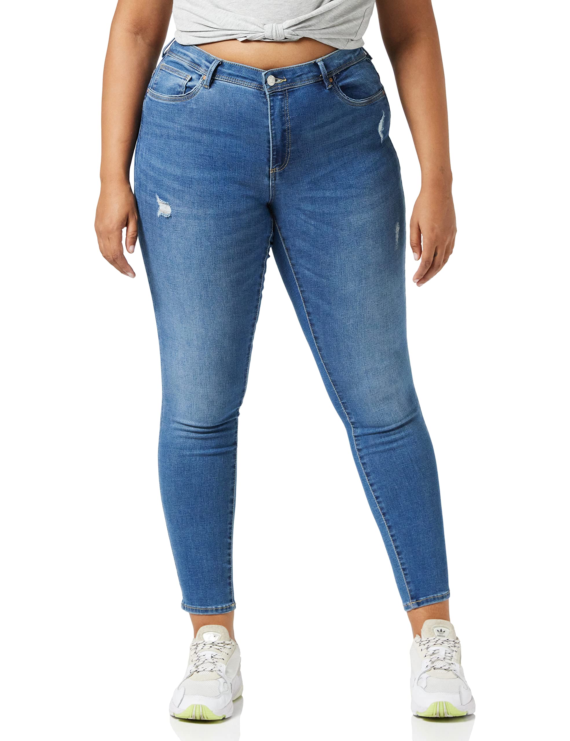 ONLY Women's Onlwauw Life Mid Skinny Fit Jeans, Medium Blue Denim, M / 34L
