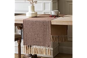 Brown Table Runners 72 Inches Long, Burlap Linen Style Rustic Farmhouse Table...