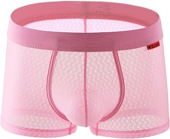 Mesh Boxer Briefs for Men Sexy See Through Boxers Underwear for Men Lingerie Low Rise Breathable Underwear