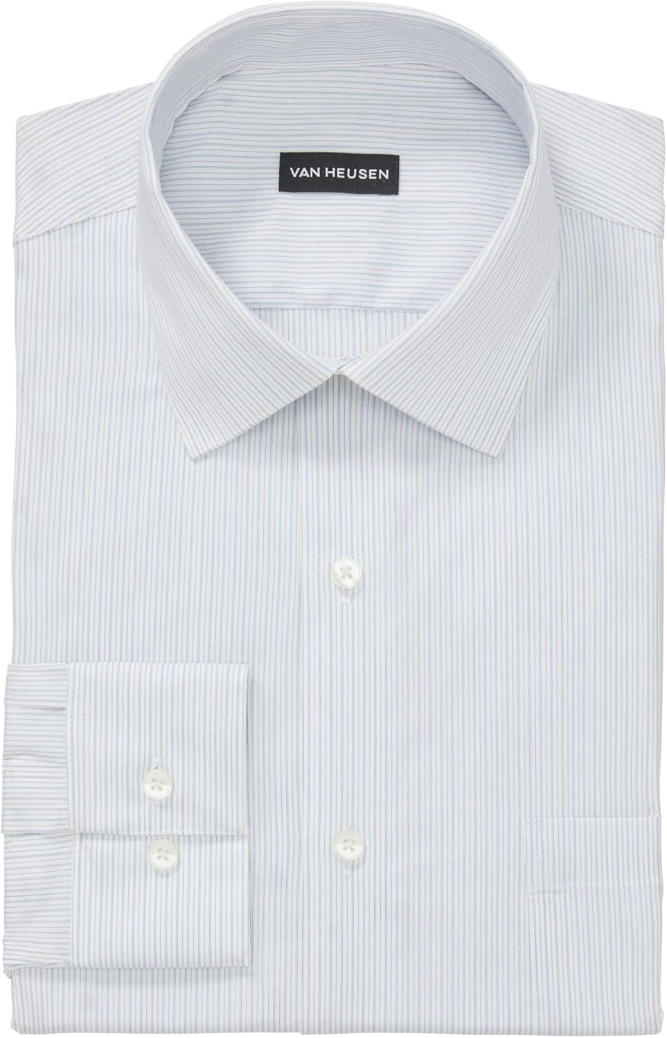 Van Heusen Men's Dress Shirt Regular Fit Ultra Wrinkle Free Flex Collar Stretch Stripe - Image 3