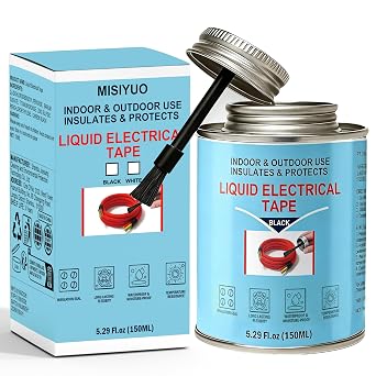 5.29 oz Liquid Electrical Tape Quick-Drying Insulating Glue, Waterproof & High Temp Resistant, Liquid Wire Insulation Rubber with Brush Cap for Wires, Cables, Outdoor Equipment Black
