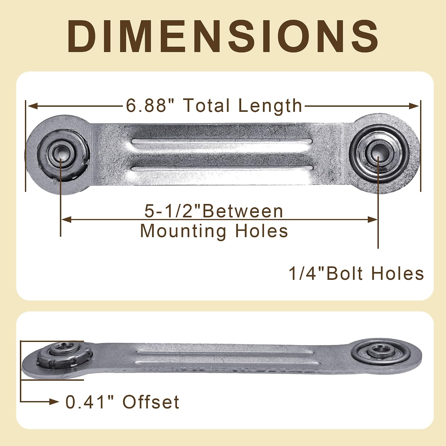 4 Pack Glider Bearing Arm Bracket Hardware Rocker Replacement Parts, 6.88" Length,5.5" Between Mounting Holes (Silver)