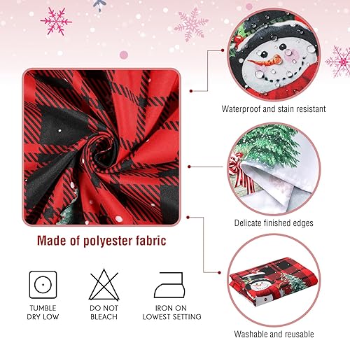 Miniatura 3 de Mantel de Navidad de 60 x 84 pulgadas, mantel rectangular de tela de Navidad reutilizable para invierno, hogar, comedor, fiesta, picnic, decoración