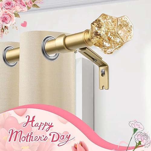 Miniatura 6 de HOTOZON Barras de cortina decorativas de 32 a 58 pulgadas (2.6-4.8 pies), barra de cortina resistente de 1 pulgada para ventanas, cortineros