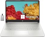 HP Premium 14" Stream HD BrightView Laptop, Intel Celeron N4120 Processor, 8GB RAM, 64GB eMMC, Webcam, Intel UHD Graphics, Bluetooth, WiFi, 1 Year Office 365, Win 11 s, Silver, 32GB Hotface USB Card