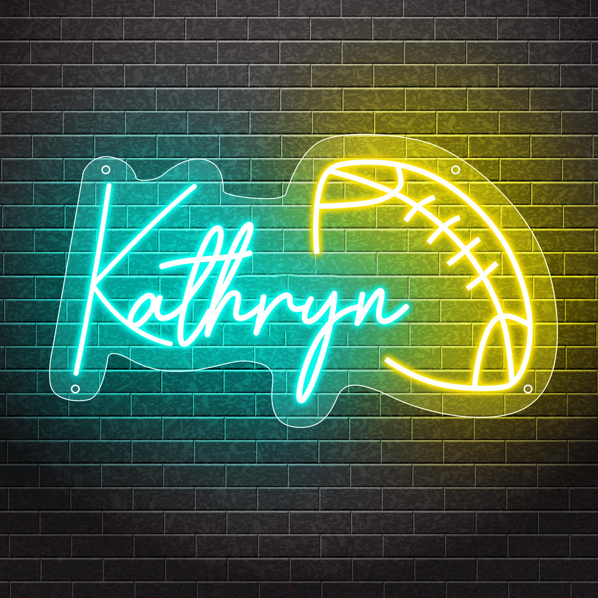 Personalized Football Neon Sign for Wall Custom Football Player Neon Light Football LED Neon Lights Signs Acrylic Name Light up Sign Sport Ball LED Lamp Birthday Christmas Football Gift