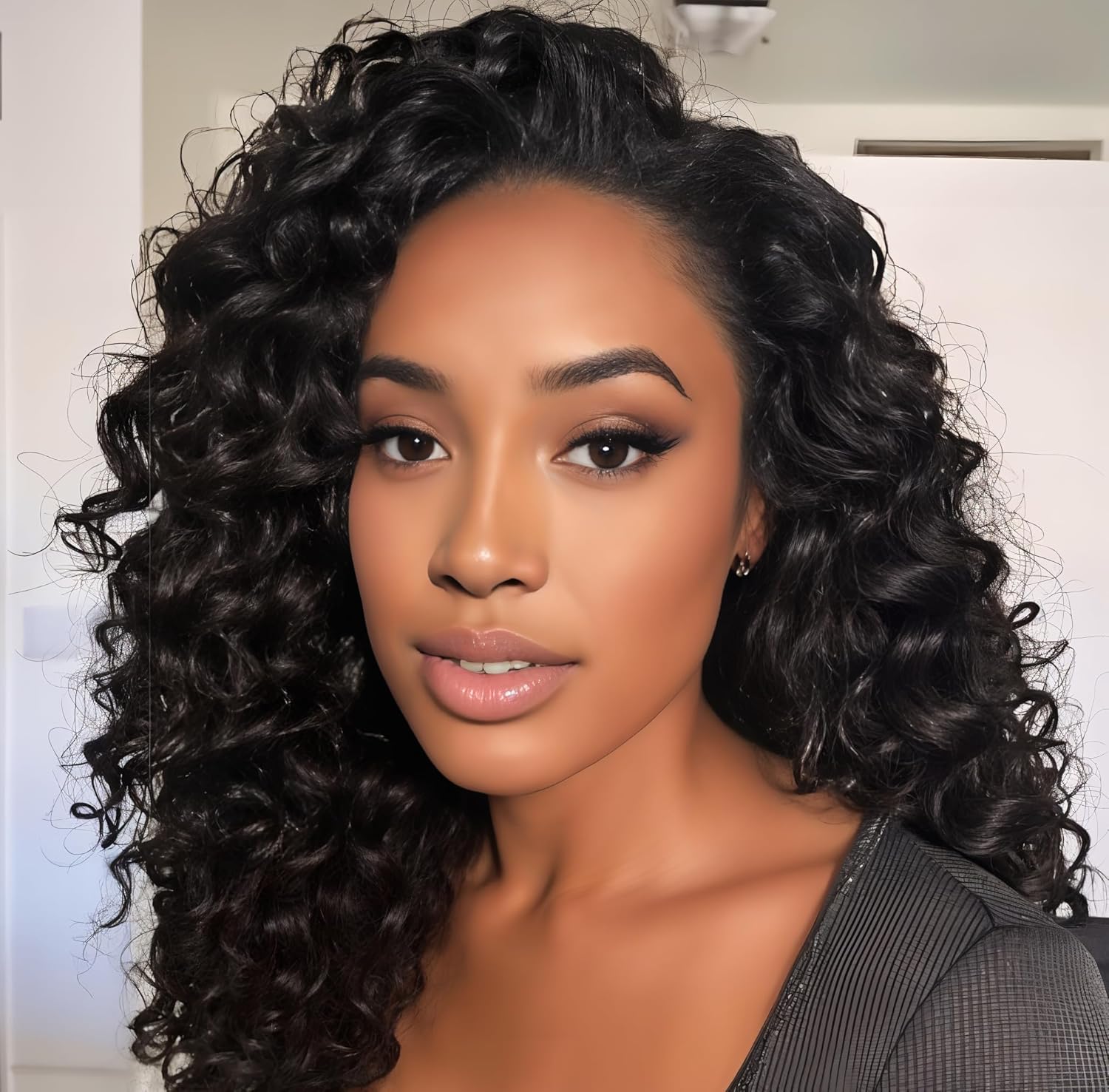Loose Wave Human Hair Wig - 200% Density 13x4 HD Lace Front With Baby Hair, Natural Hairline for Women, 28 Inch Natural Black