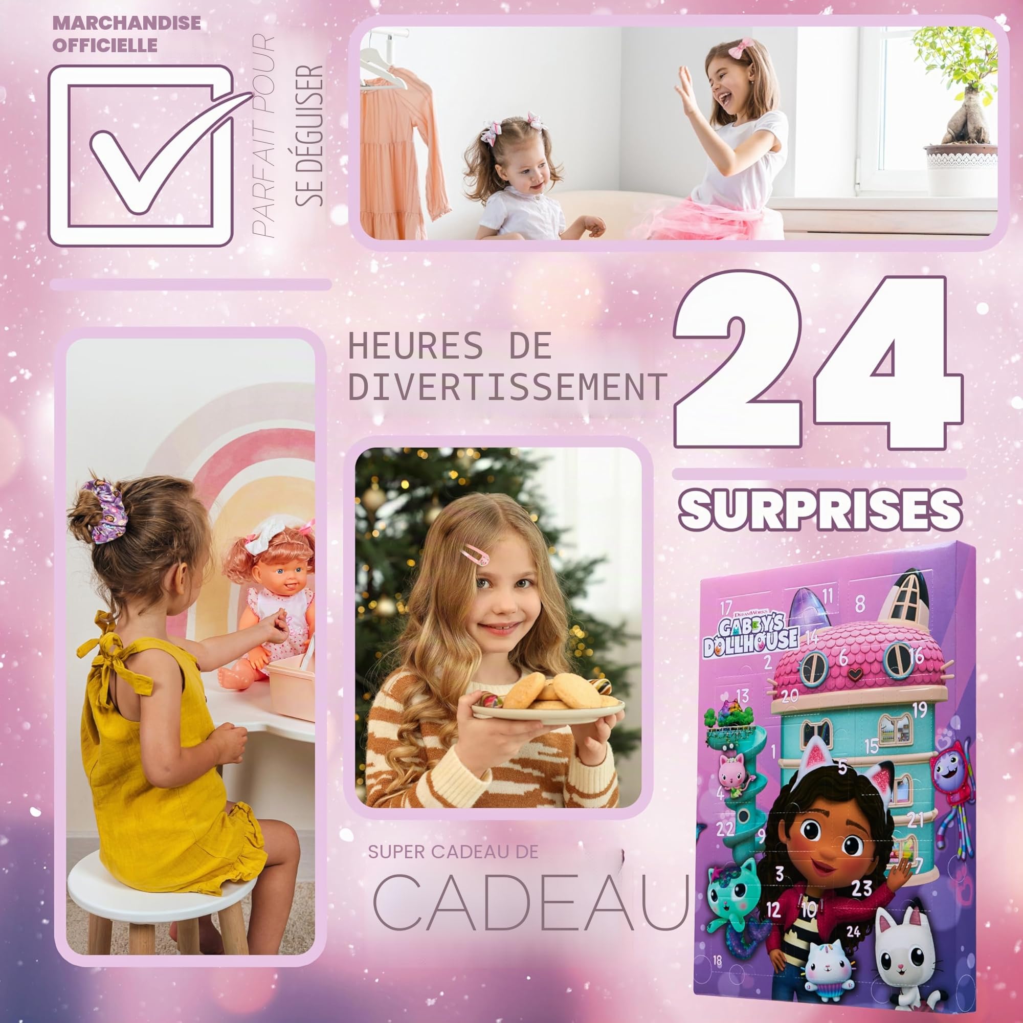 Calendrier de l'Avent de Noël pour Enfants et Adultes, Compte à Rebours de 24 Jours, Boîte Aveugle Surprise, Jouets de Décompression Animaux Mignons Squishy, Cadeaux