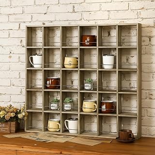 Kigley wooden wall-mounted mug display rack