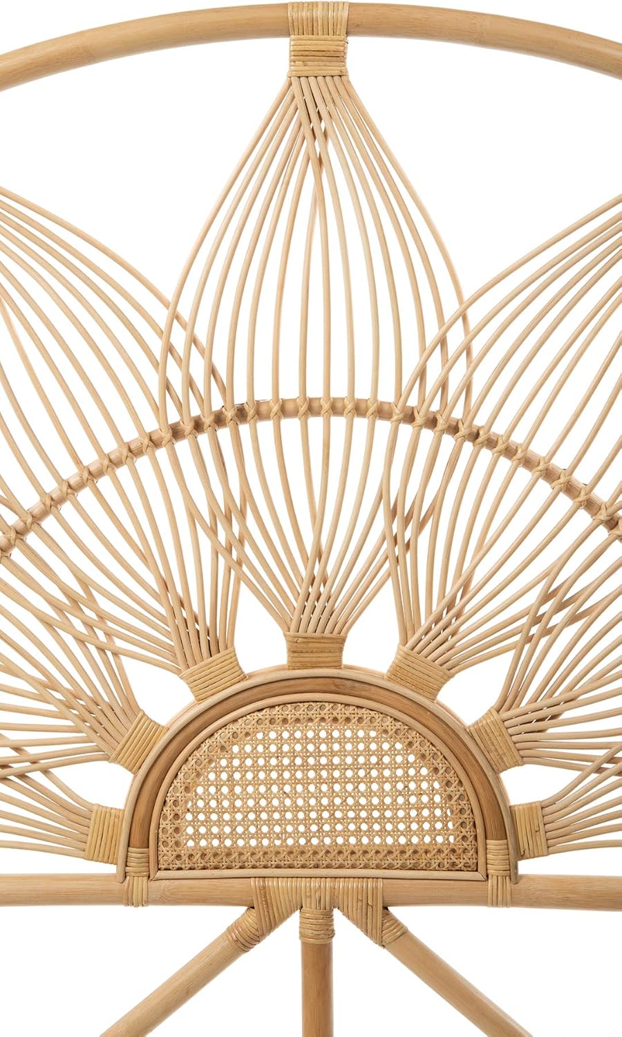 Kouboo Sunflower Rattan California King Headboard Bedroom Bedroom Furniture Headboard California King Size Tropical Decor Bohemian Decor Natural