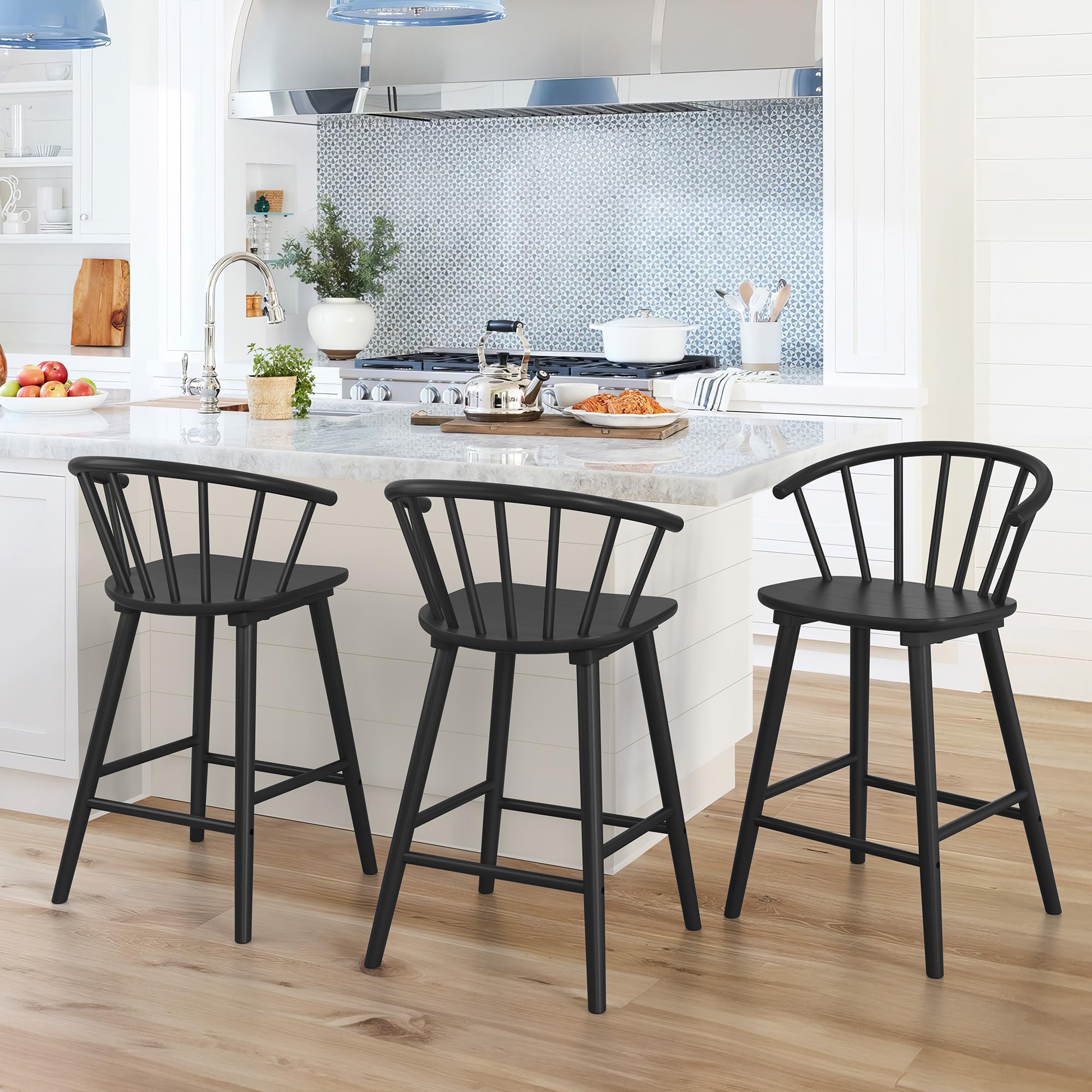 LUE BONA Semi-circular Backrest Bar Stools