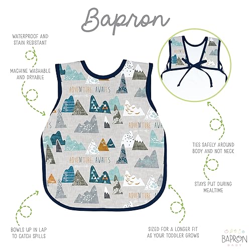 Miniatura 2 de BapronBaby FloralNature Bapron - No Neck Tie Safer Bib - Baby & Toddler - Soft Waterproof - PVC, BPA & Phthalate Free - 6m+