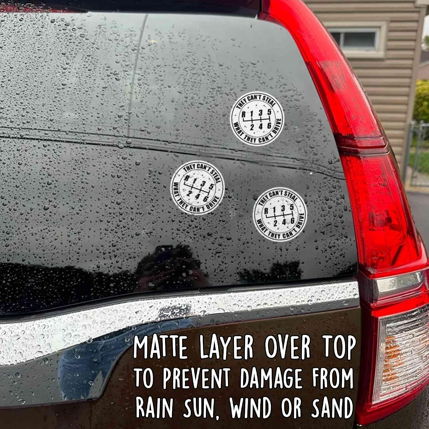 Driver Sticker They Can't Steal What They Can't Drive Circle Weather-Resistant Sticker for Water Bottles, Laptop, Window, Car Size 5" image 5