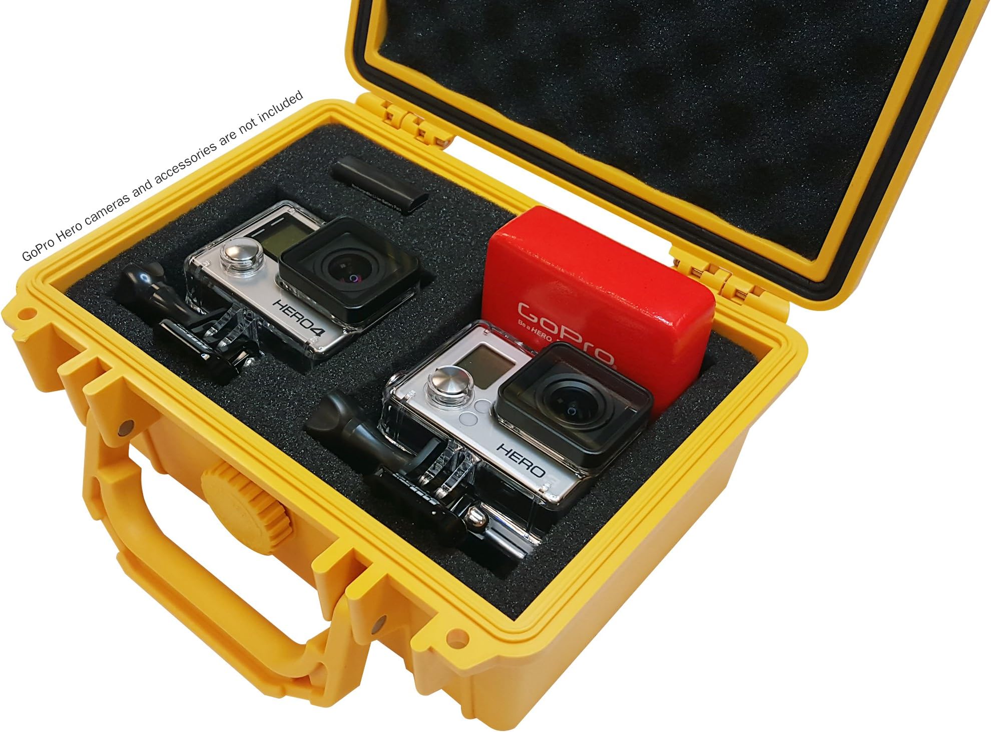 Ibex Cases - Yellow Watertight Hard Rugged Case with Customizable Foam for Cameras and Accessories (IC-1100YL)
