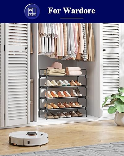 Miniatura 2 de Kitsure Zapatero  Organizador de zapatos de 4 niveles con asas y pies antideslizantes, zapatero de metal resistente al óxido para armario, entrada,