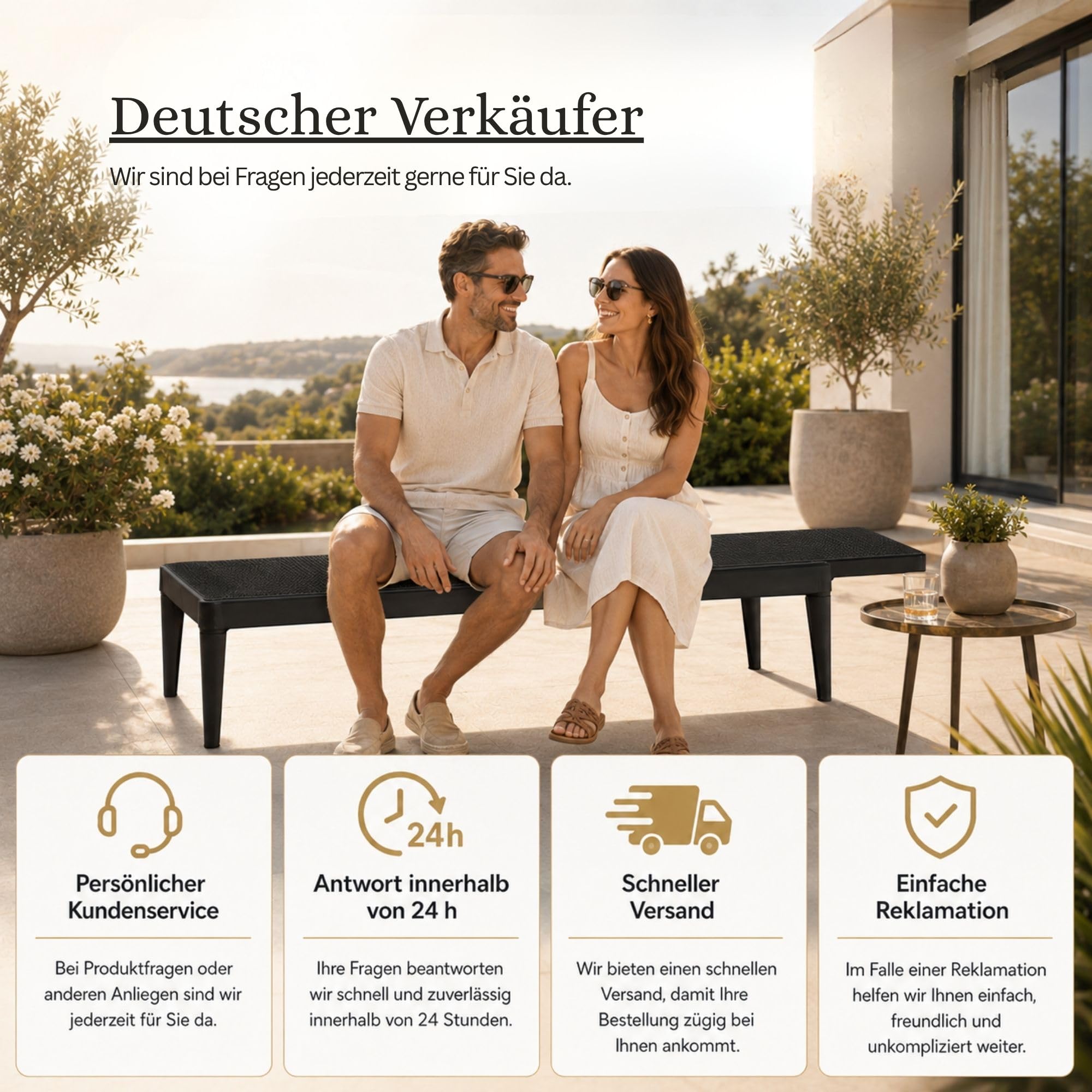 Ondis24 Doppelpack: 2X Sonnenliege Sirolo Anthrazit Rattanoptik (2)