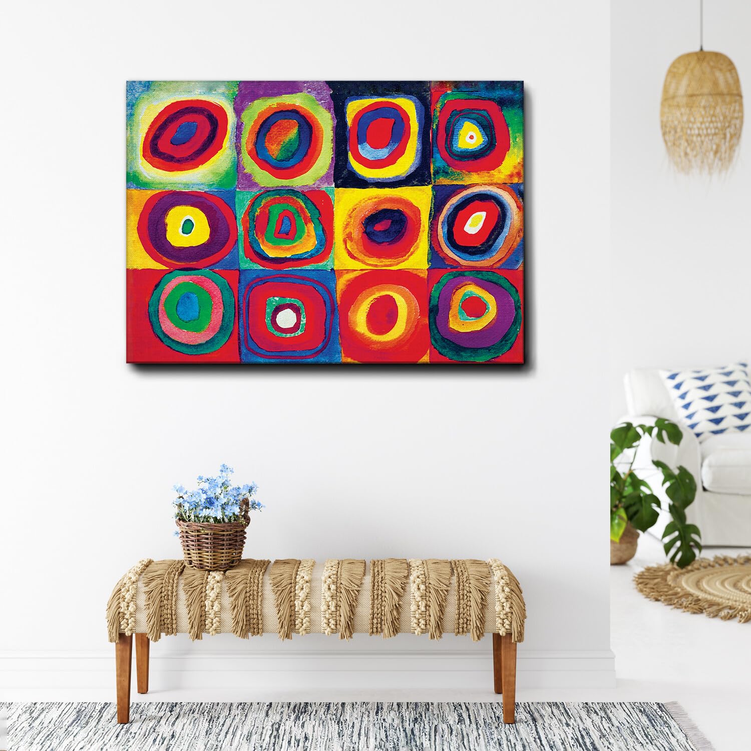 Giallobus - Quadro - Vassily Kandinsky - Studio del colore - Tela Canvas Telaio Premium Alto Spessore - 140L x 100l cm - Pronto da appendere - Quadri moderni per la casa
