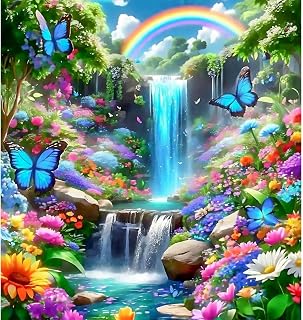 Waterfall Diamond Art Kits for Adults- Landscape 5D Diamond Painting, Scenery Gem Painting Kit for Adults for Gift Home Wall Decor 12x16 Inch