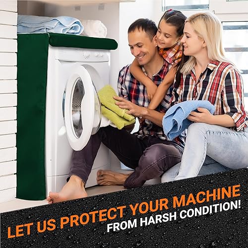 Miniatura 7 de BlueStars Funda para lavadora con bolsa de lavandería perfecta para lavadorasecadora de carga superior y carga frontal, protección exterior premium