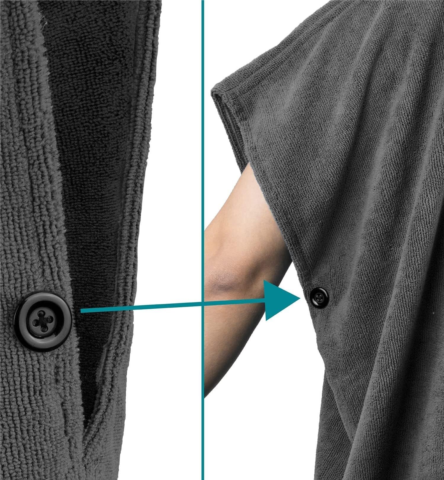 Générique Poncho de Surf, Poncho de Plage Adulte Poncho Surf avec Capuche, Serviette Change Séchage Rapide Plage, Natation,Les Sports Plein Air, for Hommes, Absorbante Portable Poche(Gray)