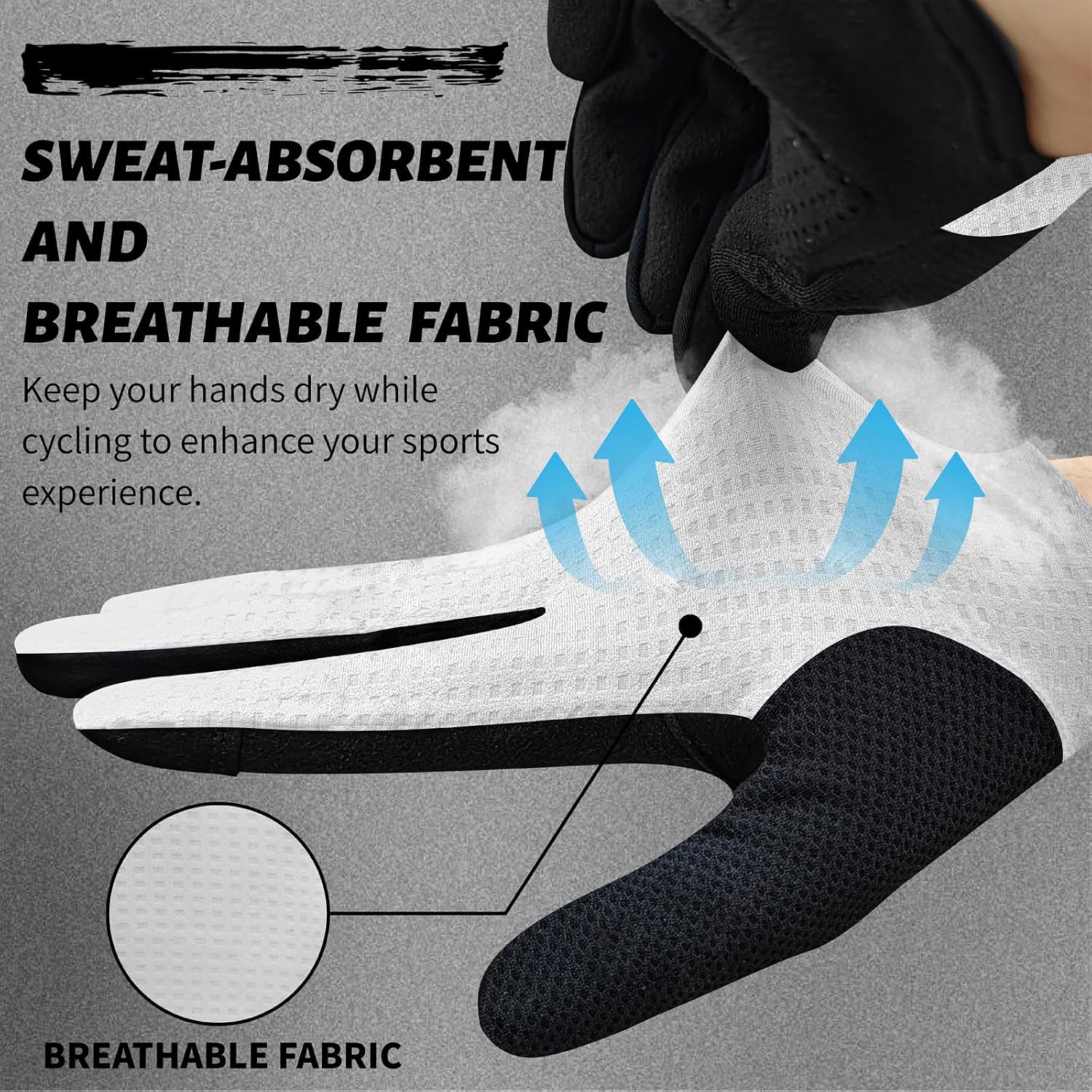 VXW Bike Gloves for Men Women Cycling - with Reflective Strips &Anti-Slip Shock-Absorbing Pad for Bicycle/Mountain Bike/Workout/MTB/Gym image 3